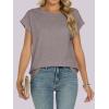 imageANRABESS Womens Tops Summer Cap Sleeve Basic Tee Shirts 2025 Trendy Loose Fit Casual Dressy Business Work Tshirts ClothesGreyish Brown