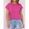 imageANRABESS Womens Tops Summer Cap Sleeve Basic Tee Shirts 2025 Trendy Loose Fit Casual Dressy Business Work Tshirts ClothesHot Pink