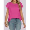 imageANRABESS Womens Tops Summer Cap Sleeve Basic Tee Shirts 2025 Trendy Loose Fit Casual Dressy Business Work Tshirts ClothesHot Pink
