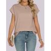 imageANRABESS Womens Tops Summer Cap Sleeve Basic Tee Shirts 2025 Trendy Loose Fit Casual Dressy Business Work Tshirts ClothesKhaki
