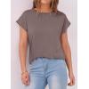 imageANRABESS Womens Tops Summer Cap Sleeve Basic Tee Shirts 2025 Trendy Loose Fit Casual Dressy Business Work Tshirts ClothesLight Brown