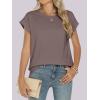 imageANRABESS Womens Tops Summer Cap Sleeve Basic Tee Shirts 2025 Trendy Loose Fit Casual Dressy Business Work Tshirts ClothesLight Brown