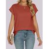 imageANRABESS Womens Tops Summer Cap Sleeve Basic Tee Shirts 2025 Trendy Loose Fit Casual Dressy Business Work Tshirts ClothesRust