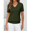 imageANRABESS Womens Wool Blend Tops Short Sleeve V Neck Soft Business Dressy Casual Pullover Sweater 2025 Trendy OutfitsArmy Green