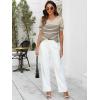 imageANRABESS Womens Wool Blend Tops Short Sleeve V Neck Soft Business Dressy Casual Pullover Sweater 2025 Trendy OutfitsBeige Black Stripe