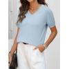 imageANRABESS Womens Wool Blend Tops Short Sleeve V Neck Soft Business Dressy Casual Pullover Sweater 2025 Trendy OutfitsLight Blue