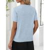 imageANRABESS Womens Wool Blend Tops Short Sleeve V Neck Soft Business Dressy Casual Pullover Sweater 2025 Trendy OutfitsLight Blue