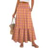 imageANRABESS Maxi Skirts for Women 2025 Summer Boho Long Flowy Floral Elastic High Waist Skirt Casual Travel Skirt with PocketsYellow Purple Floral