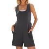 imageANRABESS Rompers for Women 2025 Summer Casual Loose Sleeveless Back Adjustable Jumpsuit Short Overalls Beach Vacation ClothesDeep Grey