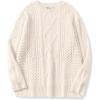 imageANRABESS Sweaters for Women Oversized Crewneck Long Sleeve Casual Loose Cable Knit Pullover Tops 2025 Fall Vintage ClothesApricot