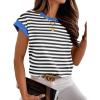 imageANRABESS Women Cap Sleeve Tops 2025 Trendy Summer Loose Fit Cute Basic T Shirts Business Dressy Casual Outfits ClothesBlack White Stripe
