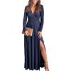 imageANRABESS Women Deep V Neck Long Sleeve Slit 2025 Fall Elegant Formal Wedding Guest Cocktail Evening Date Prom Maxi Long DressZnavy Blue