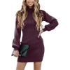imageANRABESS Women Long Sleeve Turtle Mock Neck Rib Knit Stretch Slim Fitted Bodycon Sweater Mini Short Dress 2025 Fall OutfitsDeep Purple
