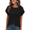 imageANRABESS Women Shirts Summer Sweaters Regular Fit Short Sleeve Tunic Tops 2025 Dressy Casual Business BlousesBlack