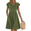 imageANRABESS Women Summer Casual 2025 Ruffle Sleeveless V Neck Short Sundress Flowy Aline Cute Beach Mini Dress with PocketsArmy Green