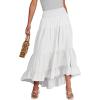 imageANRABESS Women Summer Maxi Skirt Elastic High Waist Flowy Boho Casual Tiered Aline Long Beach Skirts 2025 Trendy OutfitsWhite