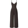 imageANRABESS Women V Neck Spaghetti Strap Wide Leg Dressy Jumpsuits 2025 Summer Casual One Piece Jumper Romper Outfits ampamp PocketsDeep Brown