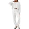 imageANRABESS Womens 2 Piece Outfits Lounge Sets Cropped Sweatshirt ampamp Joggers Fashion Sweatsuit Sweat Set 2025 Fall TravelWhite