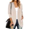 imageANRABESS Womens Cardigan Open Front Long Sleeve Shawl Neck Dressy Casual Knit Sweaters 2025 Fall Trendy Outerwear CoatAlmond
