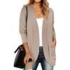 imageANRABESS Womens Cardigan Open Front Long Sleeve Shawl Neck Dressy Casual Knit Sweaters 2025 Fall Trendy Outerwear CoatTan