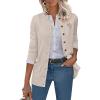 imageANRABESS Womens Cardigans 2025 Fall Dressy Casual Long Sleeve Crewneck Button Down Open Front Soft Knit Cardigan SweatersAlmond