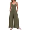 imageANRABESS Womens Casual Loose Sleeveless Jumpsuits Dressy Wide Leg Adjustable Strap Rompers 2025 Summer Vacation OutfitsArmy Green
