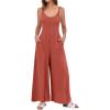 imageANRABESS Womens Casual Loose Sleeveless Jumpsuits Dressy Wide Leg Adjustable Strap Rompers 2025 Summer Vacation OutfitsOrange Rust
