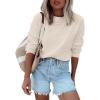 imageANRABESS Womens Long Sleeve Oversized Casual Loose Fit Crewneck Waffle Knit Cozy Pullover Sweaters 2025 Fall FashionBeige