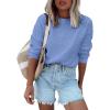 imageANRABESS Womens Long Sleeve Oversized Casual Loose Fit Crewneck Waffle Knit Cozy Pullover Sweaters 2025 Fall FashionBlue