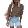 imageANRABESS Womens Long Sleeve Oversized Casual Loose Fit Crewneck Waffle Knit Cozy Pullover Sweaters 2025 Fall FashionBrown