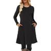 imageANRABESS Womens Long Sleeve Ribbed Knit Dresses 2025 Fall Casual Comfy Lounge Short Sweater Tunic Dress with Pockets ButtonsBlack