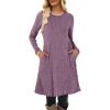 imageANRABESS Womens Long Sleeve Ribbed Knit Dresses 2025 Fall Casual Comfy Lounge Short Sweater Tunic Dress with Pockets ButtonsPurple Mauve
