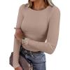 imageANRABESS Womens Long Sleeve Shirts Seamed Cup Crewneck Rib Knit Slim Tight Basic Top 2025 Fall Dressy Casual Corset TShirtsLight Camel