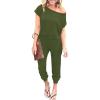 imageANRABESS Womens Loose Summer Casual Off Shoulder Elastic Waist Stretchy Long Romper Jumpsuit01armygreen