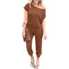 imageANRABESS Womens Loose Summer Casual Off Shoulder Elastic Waist Stretchy Long Romper Jumpsuit01brick Red