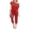 imageANRABESS Womens Loose Summer Casual Off Shoulder Elastic Waist Stretchy Long Romper Jumpsuit01red