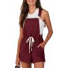 imageANRABESS Womens Overall Shorts Summer Casual Shortalls Loose Bib Rompers Beach Jumpsuit Vacation Jumpers Comfy ClothesMaroon