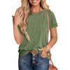 imageANRABESS Womens Short Sleeve Crewneck Shirts Ribbed Knit High Low Hem T Shirt 2025 Summer Spring Casual Tops Trendy ClothesArmy Green