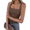 imageANRABESS Womens Square Neck Tank Top Sleeveless Workout Summer Basic Tops Knit Slim Fit 2025 Trendy Shirts Camisole ClothesCoffee