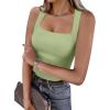 imageANRABESS Womens Square Neck Tank Top Sleeveless Workout Summer Basic Tops Knit Slim Fit 2025 Trendy Shirts Camisole ClothesPea Green