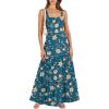 imageANRABESS Womens Summer Casual Long Maxi Beach Vacation Dresses Sleeveless Square Neck Flowy Tiered Sun Dress with PocketsBlue Yellow Floral