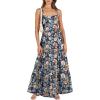 Navy Blue Orange Floral