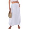 imageANRABESS Womens Summer Long Maxi Skirts 2025 Trendy Ankle Length High Waisted Boho Flowy Beach Skirt with Pockets FashionWhite