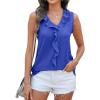 imageANRABESS Womens Summer Tank Tops V Neck Sleeveless Ruffle Business Texture Shirts 2025 Ladies Casual Dressy Blouses OutfitsRoyal Blue
