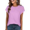 imageANRABESS Womens Tops Summer Cap Sleeve Basic Tee Shirts 2025 Trendy Loose Fit Casual Dressy Business Work Tshirts ClothesLilac