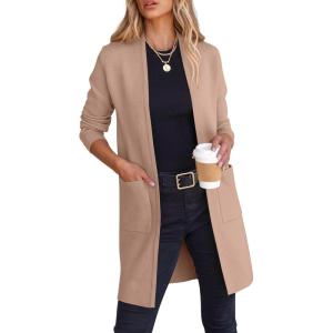 imageANRABESS Cardigan Sweater for Women Casual 2025 Fall Fashion Coat Long Sleeve Open Front Knit Coatigan OutwearLight Camel
