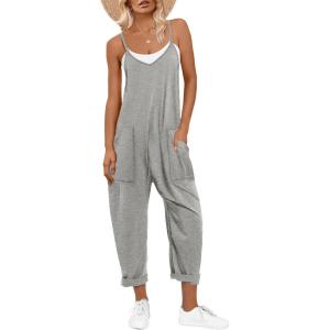 imageANRABESS Jumpsuits for Women Casual Summer Overalls Sleeveless Spaghetti Strap Romper Jumpers Trendy Beach Vacation OutfitsGray
