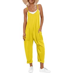 imageANRABESS Jumpsuits for Women Casual Summer Overalls Sleeveless Spaghetti Strap Romper Jumpers Trendy Beach Vacation OutfitsYellow