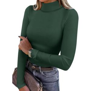imageANRABESS Long Sleeve Thermal Shirt for Women Turtleneck Slim Fit Tshirt Top 2025 Fall Basic Tee Winter Underwear ClothesForest Green