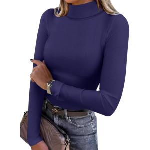 imageANRABESS Long Sleeve Thermal Shirt for Women Turtleneck Slim Fit Tshirt Top 2025 Fall Basic Tee Winter Underwear ClothesNavy Blue